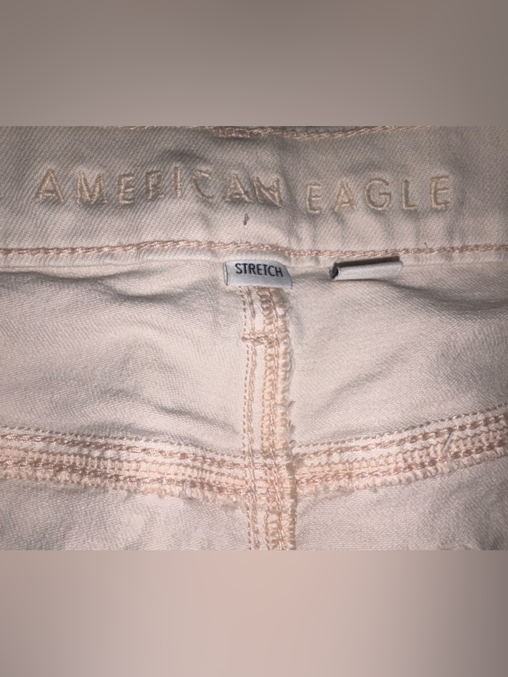 Cream Wide Leg American Eagle Size 14 Regular | High Rise Jeans - Picture 7 of 8